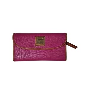 Dooney & Bourke Fuschia Continental Clutch Leather Wallet